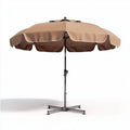 Outdoor patio umbrella with beige fabric shade and sturdy metal frame 200 x 200 x 250cm