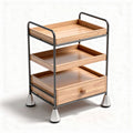 Wooden storage cart with three shelves and one drawer 60 x 40 x 80cm