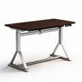 Electric height adjustable desk with walnut finish 120 x 60 x 75cm